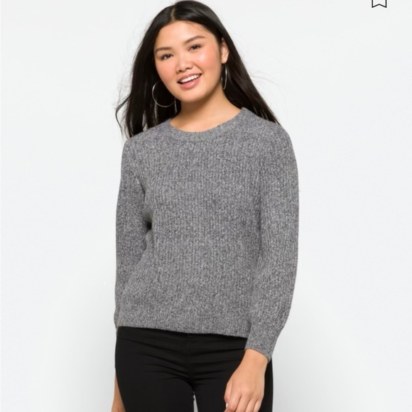 Aspen cropped blouson sleeve sweater - Picture 1 of 4